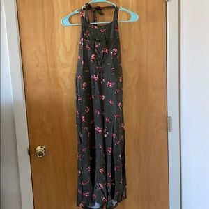 Hunter Green Halter Romper